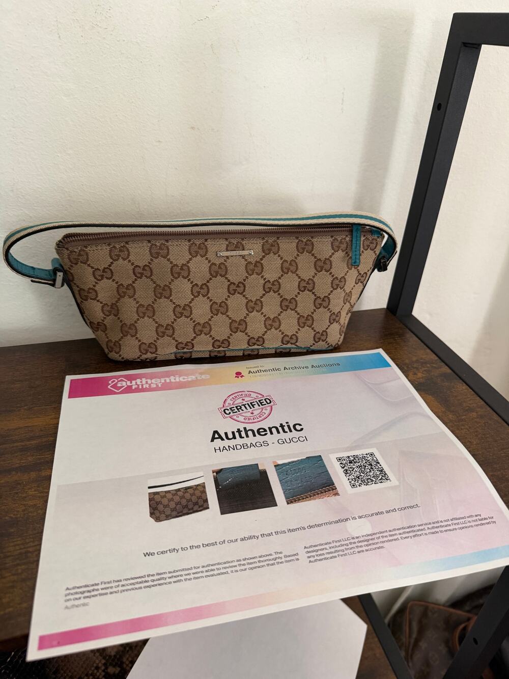 Gucci Vintage y2k GG Canvas Turquoise boat bag